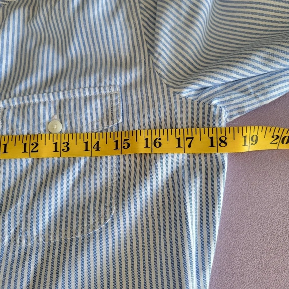 J. Crew Oxford White Blue Cotton A-line Shirtdress Size 0 - Picture 14 of 16